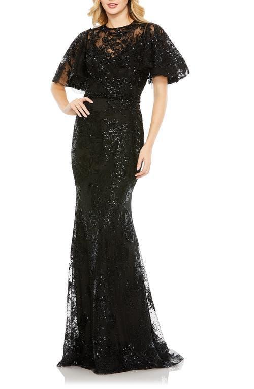 Mac Duggal Embellished Flutter Sleeve Mermaid Gown Product Image