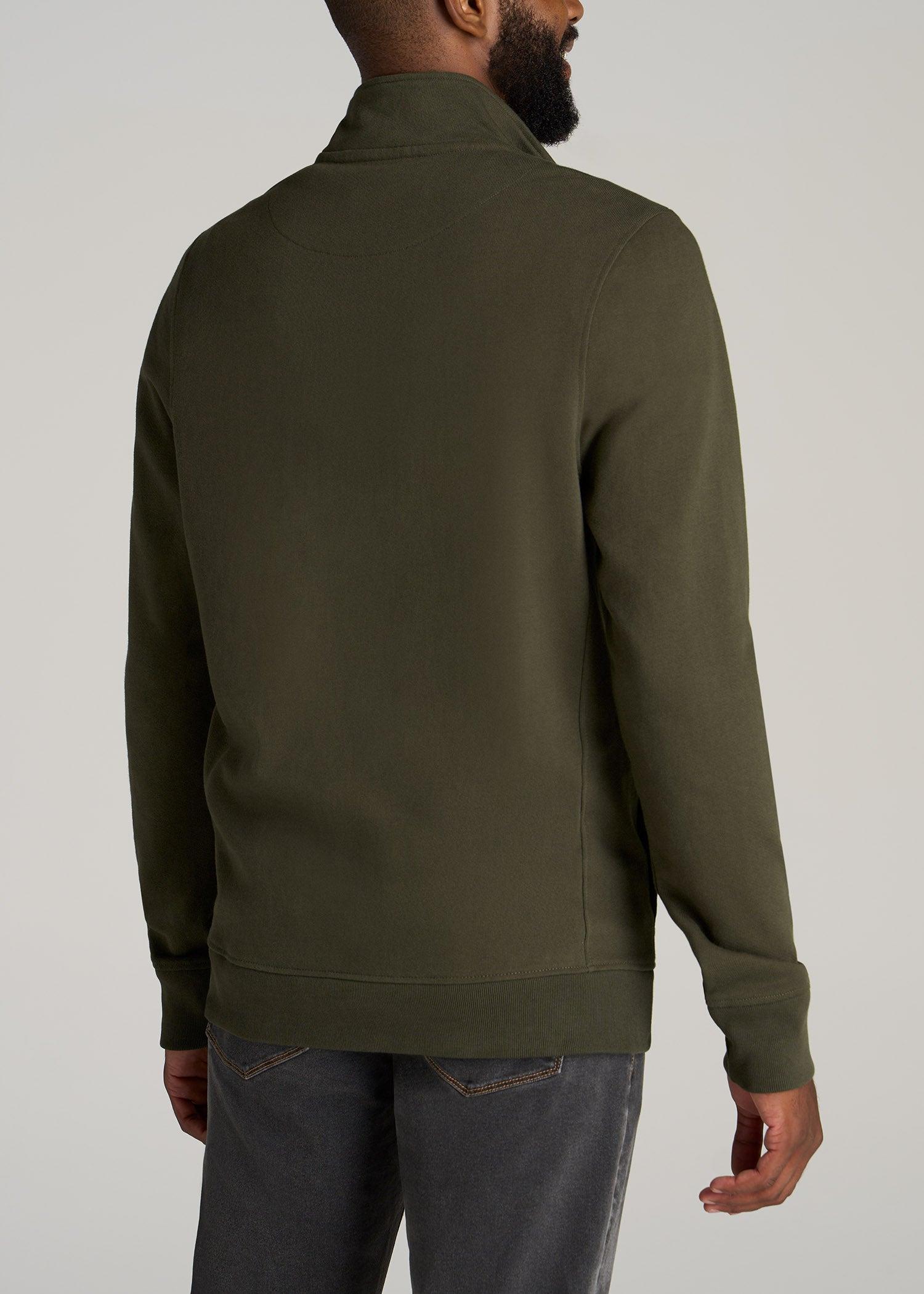 LJ&S Heavyweight Quarter-Zip Men's Tall Pullover in Vintage Thyme Green Male Product Image