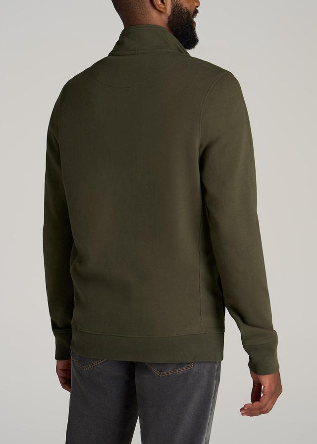 LJ&S Heavyweight Quarter-Zip Men's Tall Pullover in Vintage Thyme Green Product Image