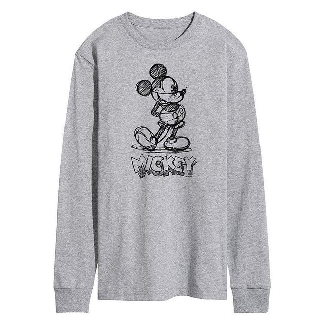 Disneys Mickey Mouse Mens Sketch Long Sleeve Tee Product Image