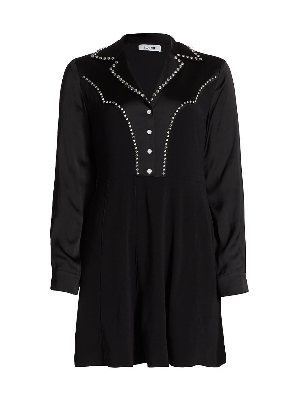 Womens Studded Western Yoke Minidress Product Image