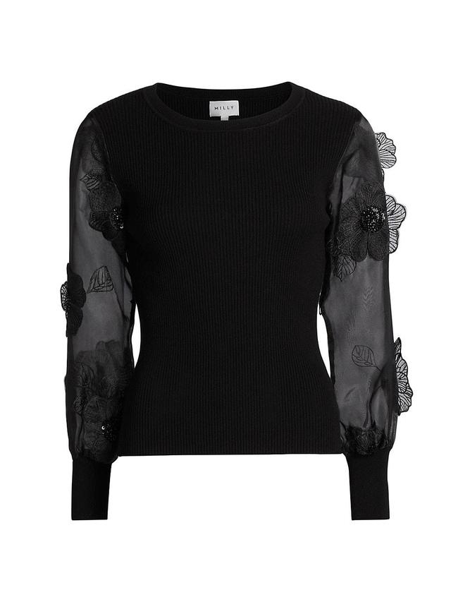 Womens Koda Sheer Sleeve Knit Sweater Product Image