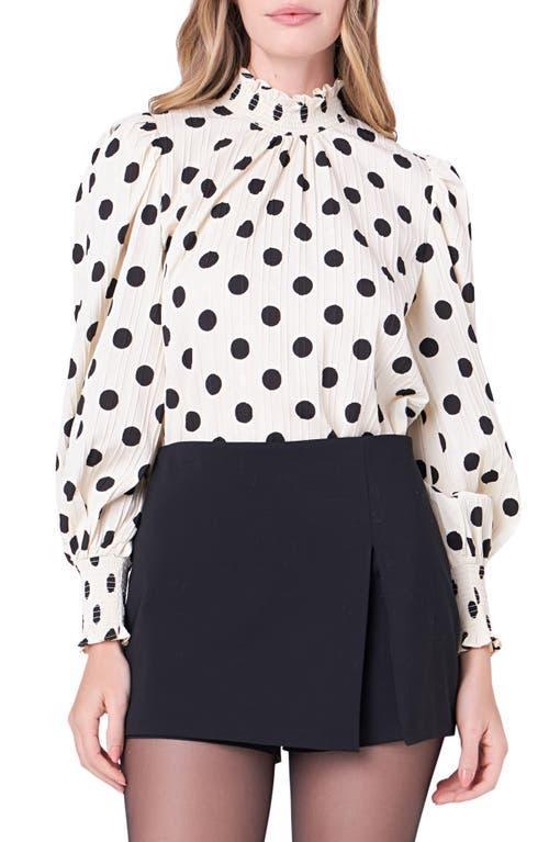 English Factory Polka Dot Balloon Sleeve Top Product Image