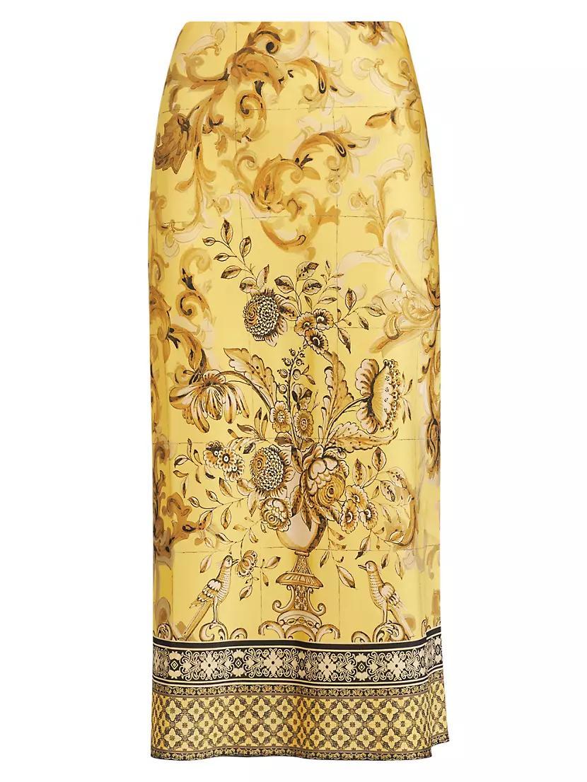 Maeve Baroque Satin Slip Skirt Product Image