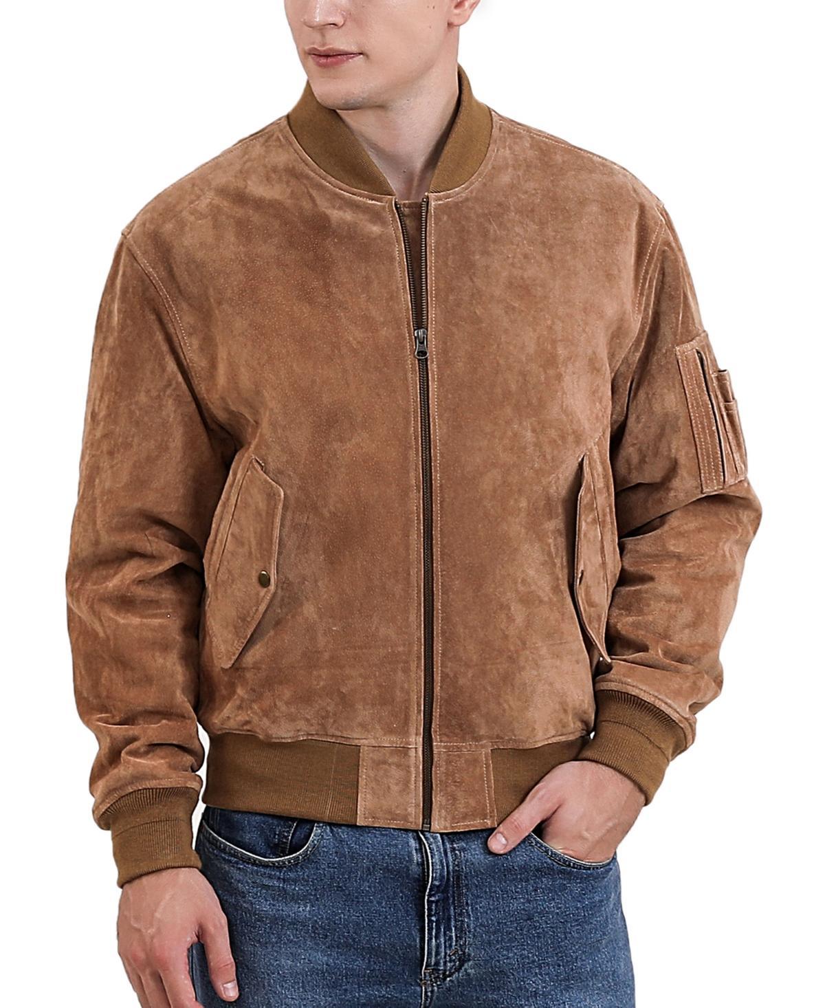 Landing Leathers Men Ma-1 Suede Leather Flight Bomber Jacket Product Image