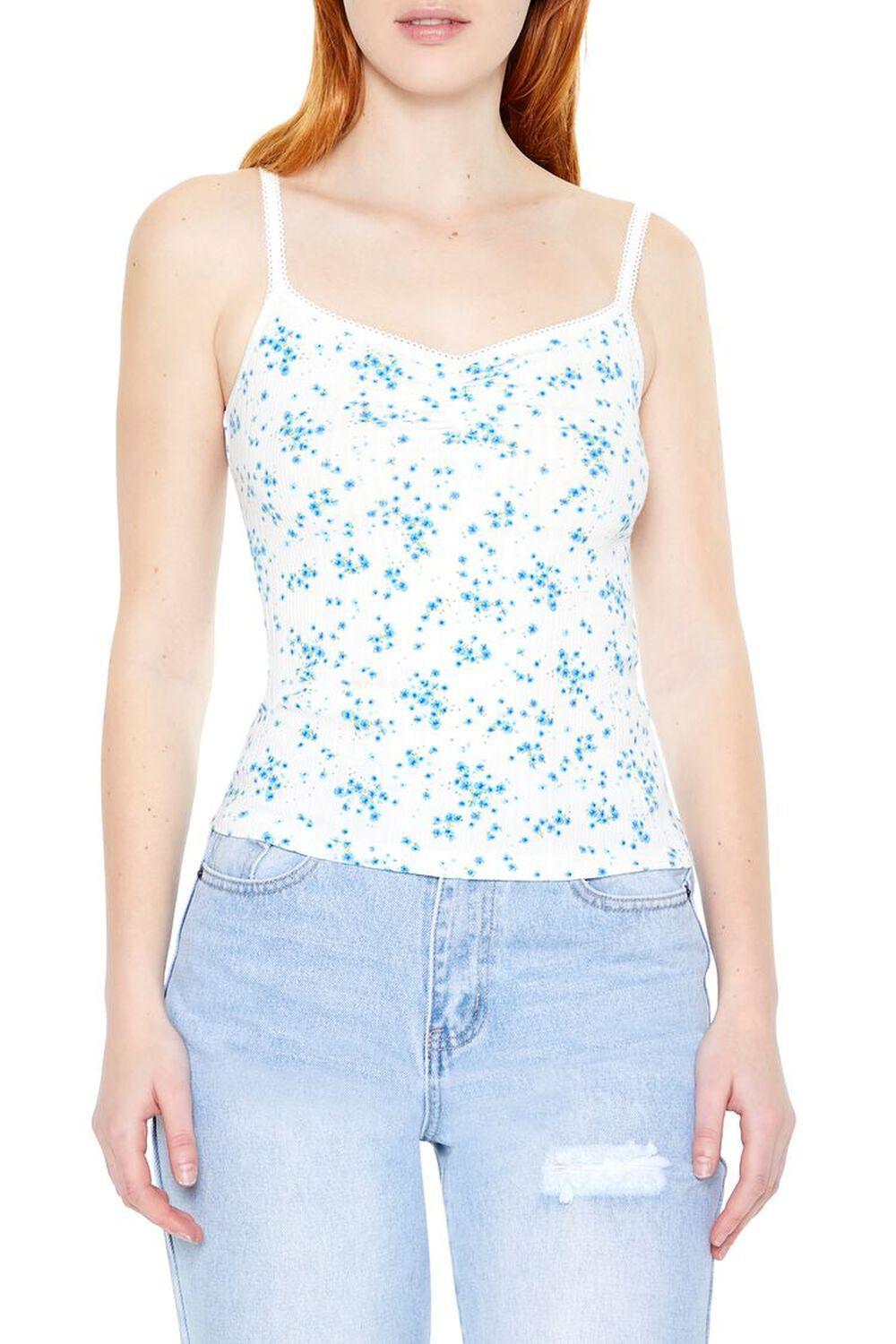 Floral Print Lace-Trim Cami | Forever 21 Product Image