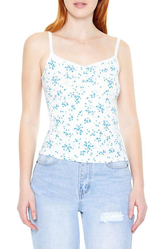 Floral Print Lace-Trim Cami | Forever 21 Product Image