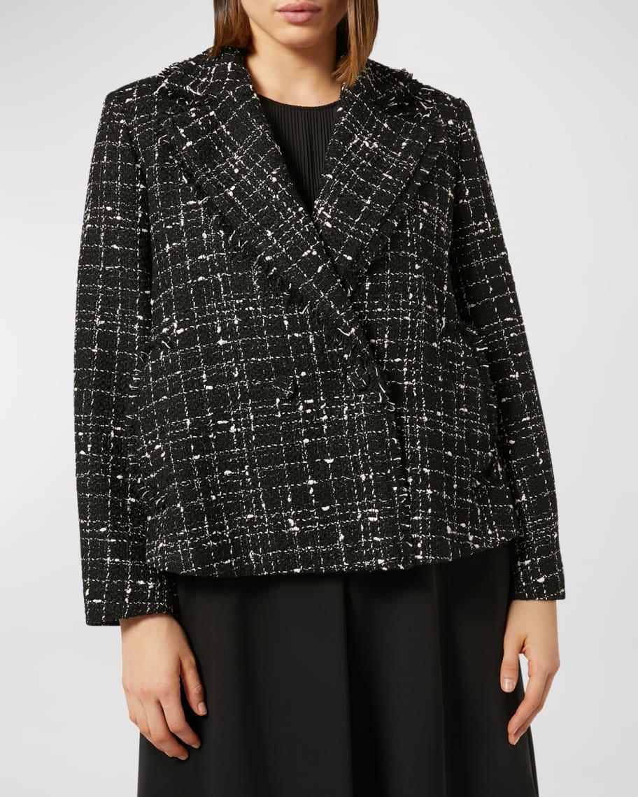 Plus Size Saggina Double-Breasted Tweed Jacket Product Image