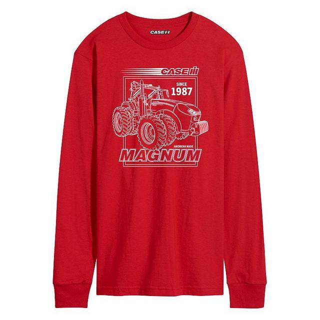 Mens Case IH Magnum White Long Sleeve Graphic Tee Red Product Image