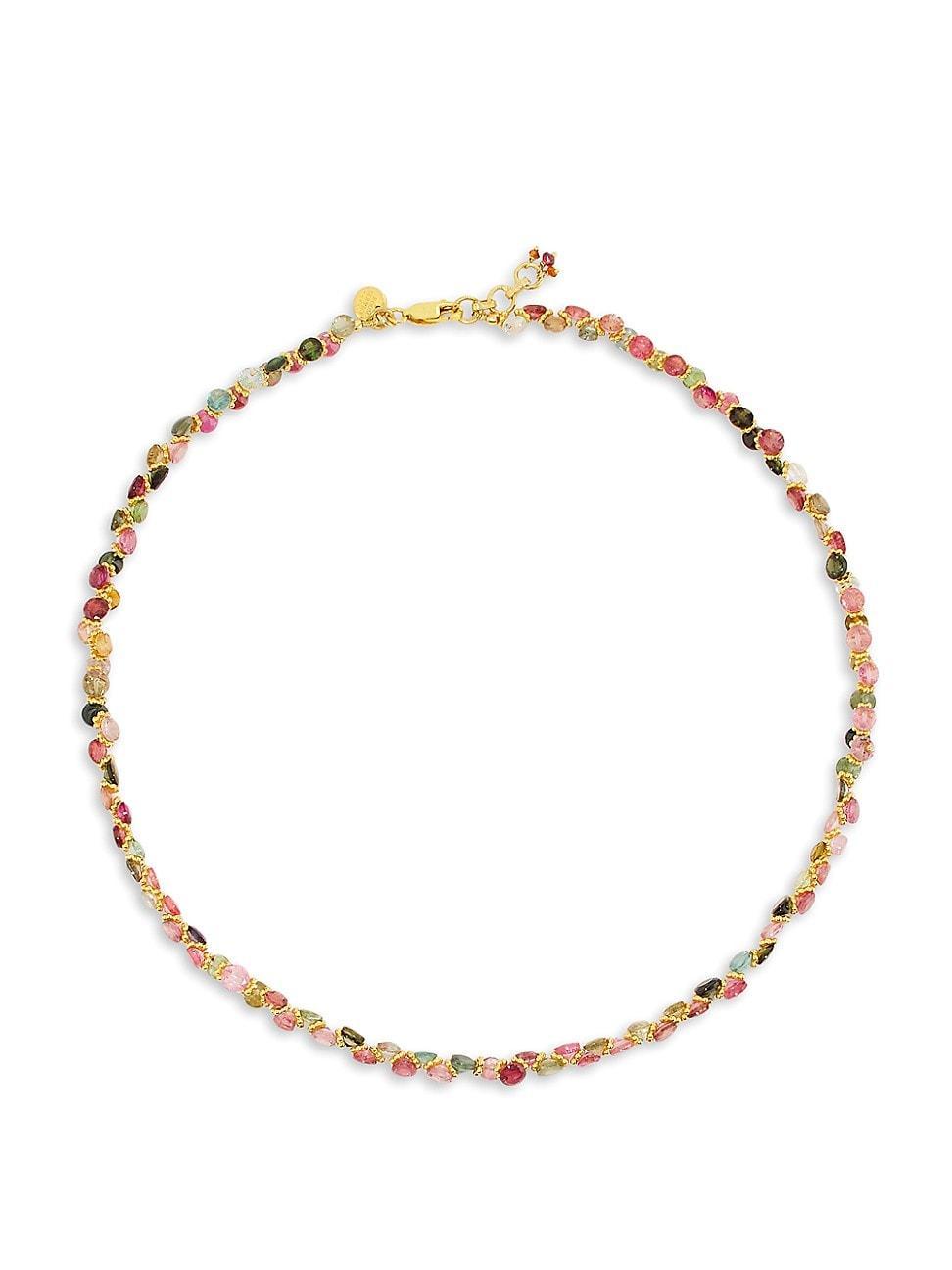 Womens Bengali 14K Gold-Plated Tourmaline Necklace Product Image