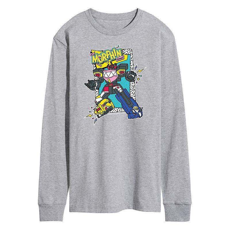 Mens Power Rangers Its Morphin Time Long Sleeve Graphic Tee Med Grey Product Image