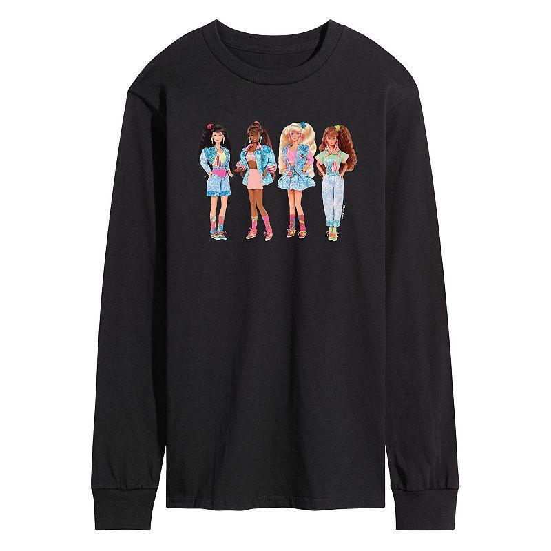 Mens Barbie Retro Group Long Sleeve Graphic Tee Product Image