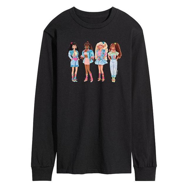 Mens Barbie Retro Group Long Sleeve Graphic Tee Product Image