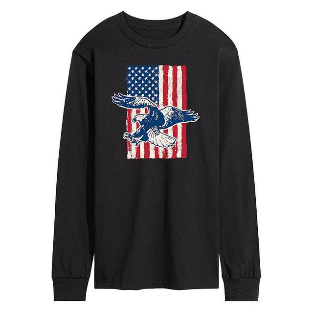 Mens Eagle American Flag Long Sleeve Graphic Tee Product Image