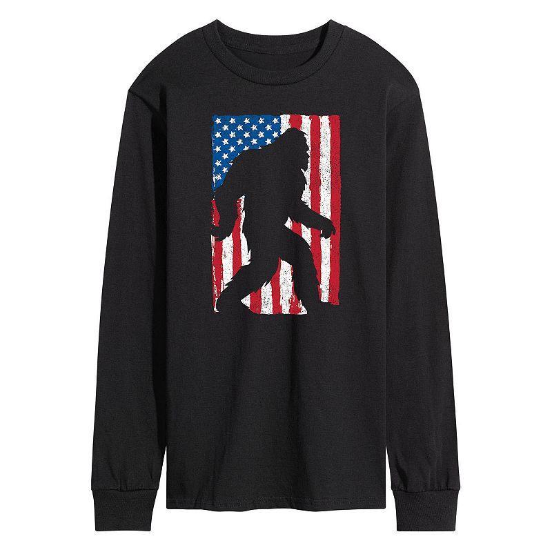 Mens Sasquatch Flag Long Sleeve Graphic Tee Product Image