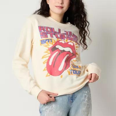 Juniors Rolling Stones Womens Crew Neck Long Sleeve Sweatshirt Product Image