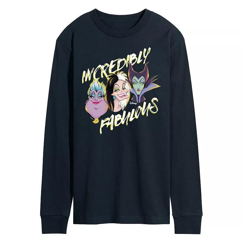 Disney Villains Mens Incredibly Fabulous Long Sleeve Graphic Tee Blue Product Image