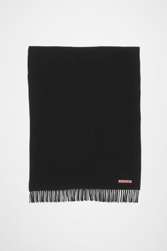 Fringe wool scarf - oversized Product Image