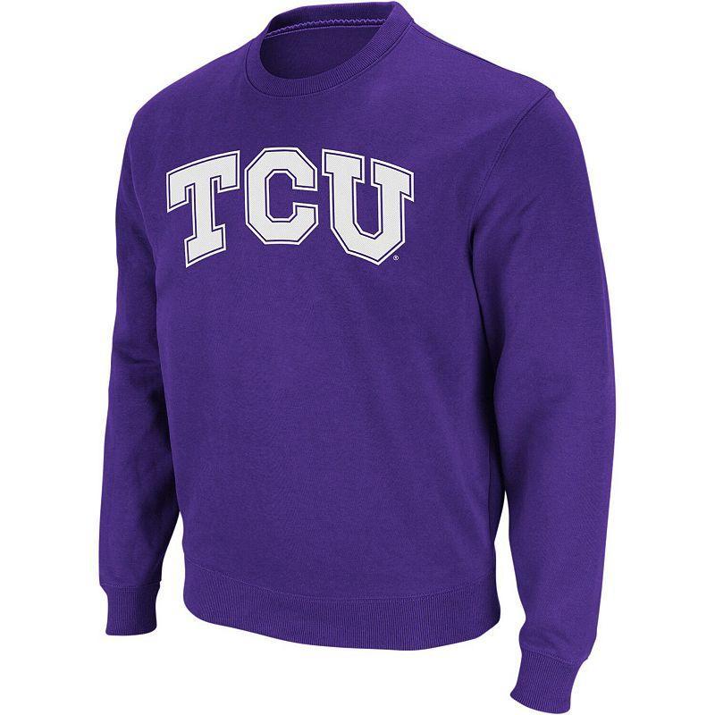 Mens Colosseum TCU Horned Frogs Arch & Logo Crew Neck Sweatshirt Product Image