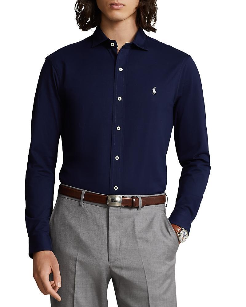 Polo Ralph Lauren Cotton Jersey Button Down Shirt Product Image