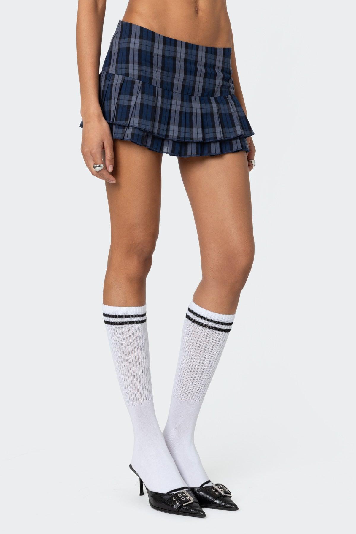 Ara Plaid Pleated Skort Product Image