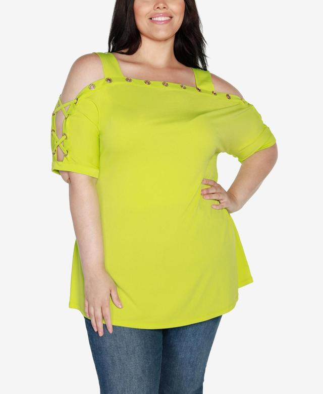 Belldini Plus Size Cold Shoulder Top Product Image