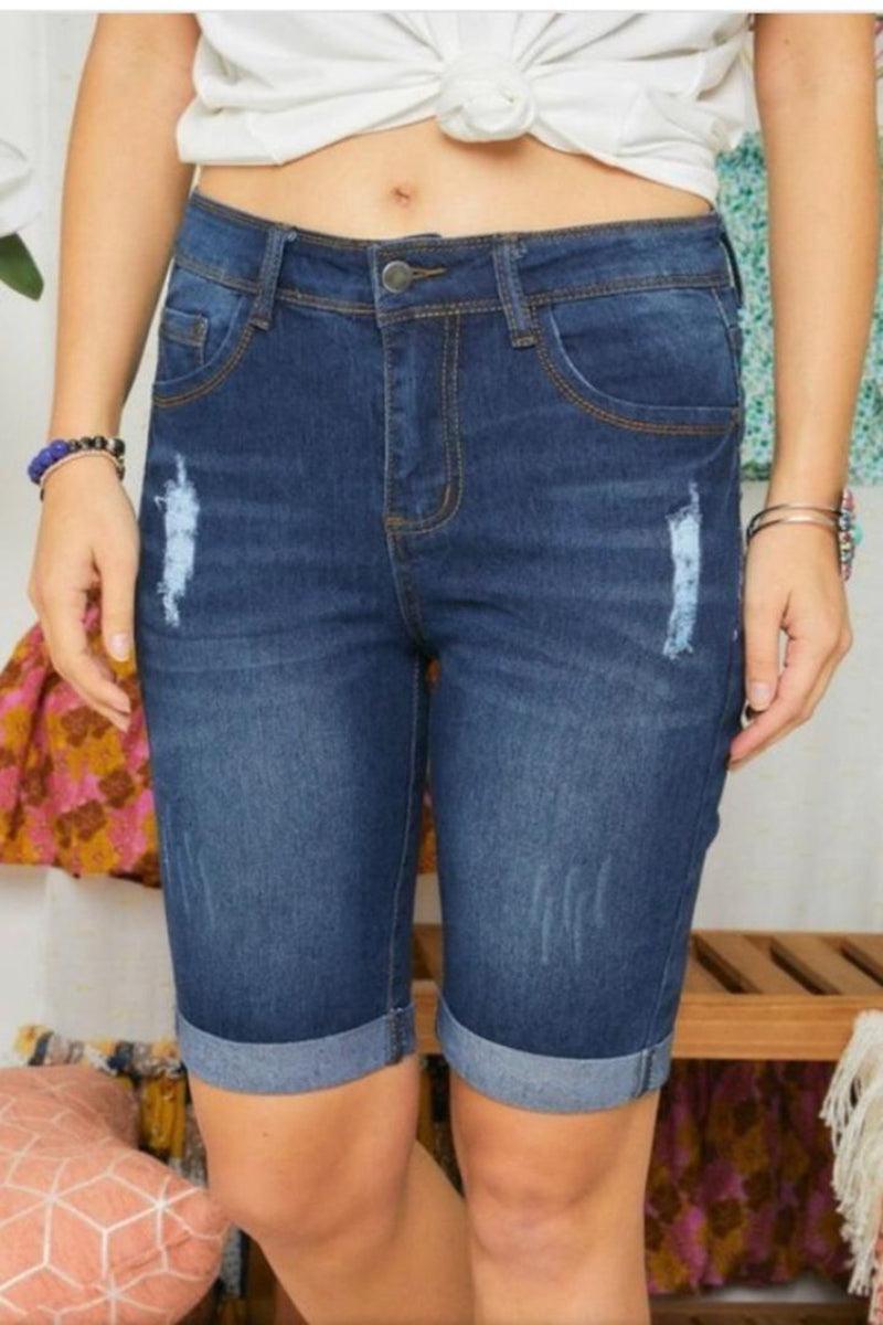 Distressed Boyfriend Shorts Product Image