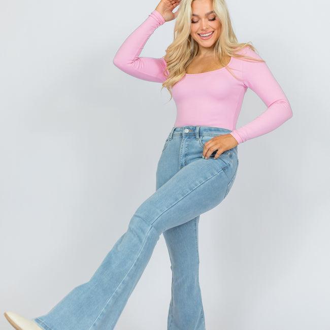 Maren Light Wash Stretchy Flare Jeans Product Image