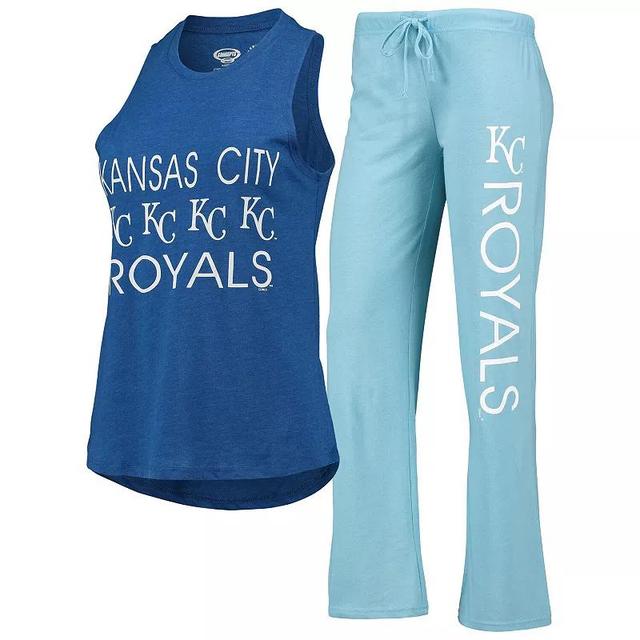 Womens Concepts Sport Blue/Royal Kansas City Royals Meter Muscle Tank Top & Pants Sleep Set Product Image