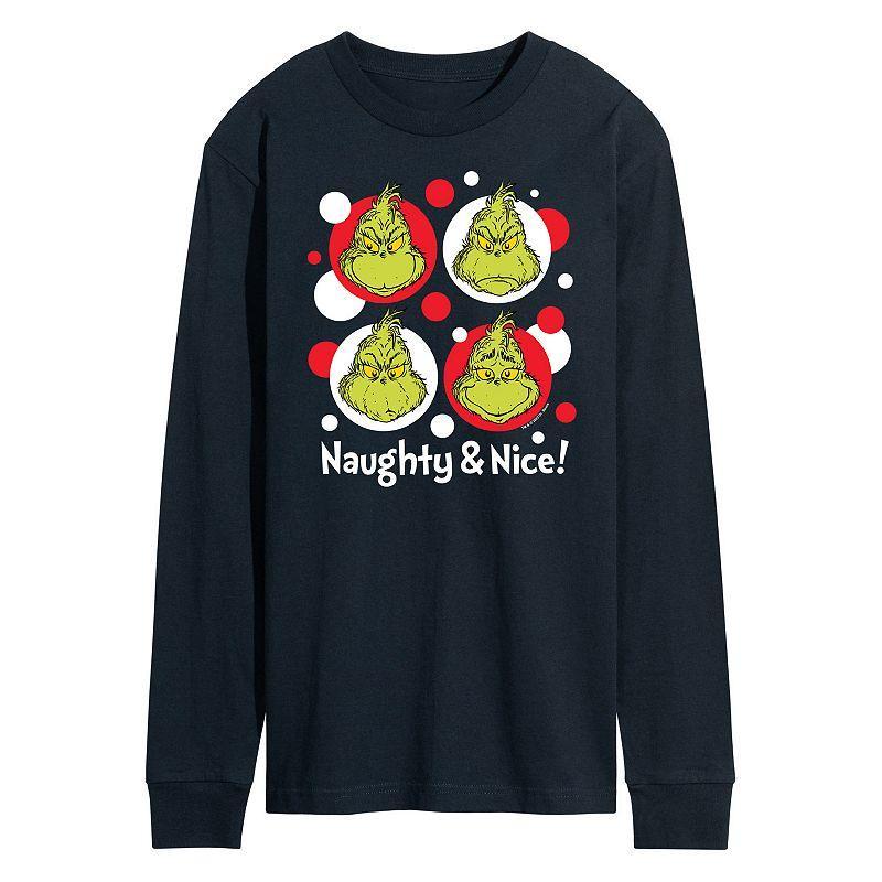 Mens Dr. Seuss Grinch Naughty & Nice Long Sleeve Tee Product Image