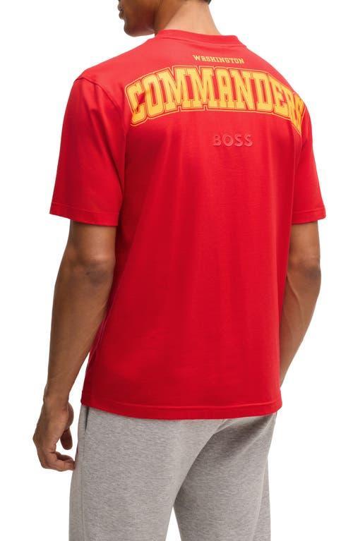 HUGO BOSS Boss X Nfl Stretch-cotton T-shirt With Special Branding In Commanders Product Image