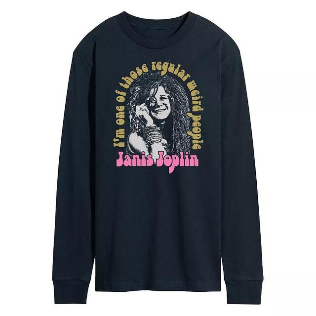 Mens Janis Joplin Weird People Long Sleeve Tee Blue Product Image