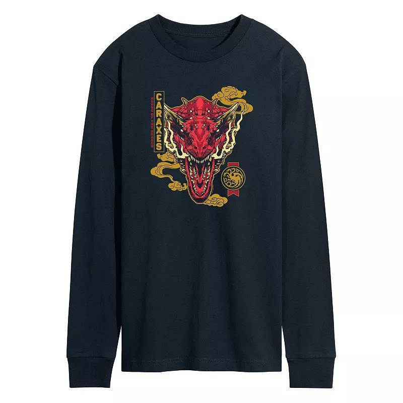 Mens House Of Dragon Caraxes Badge Long Sleeve Graphic Tee Blue Product Image