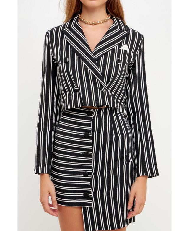 Grey Lab Womens Striped Jacket w/ Pocket Product Image