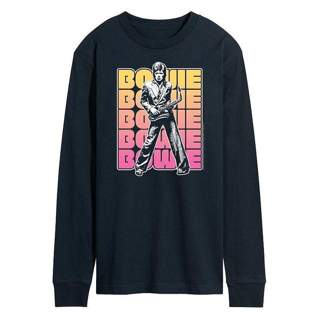 Mens David Bowie Long Sleeve Tee Blue Product Image