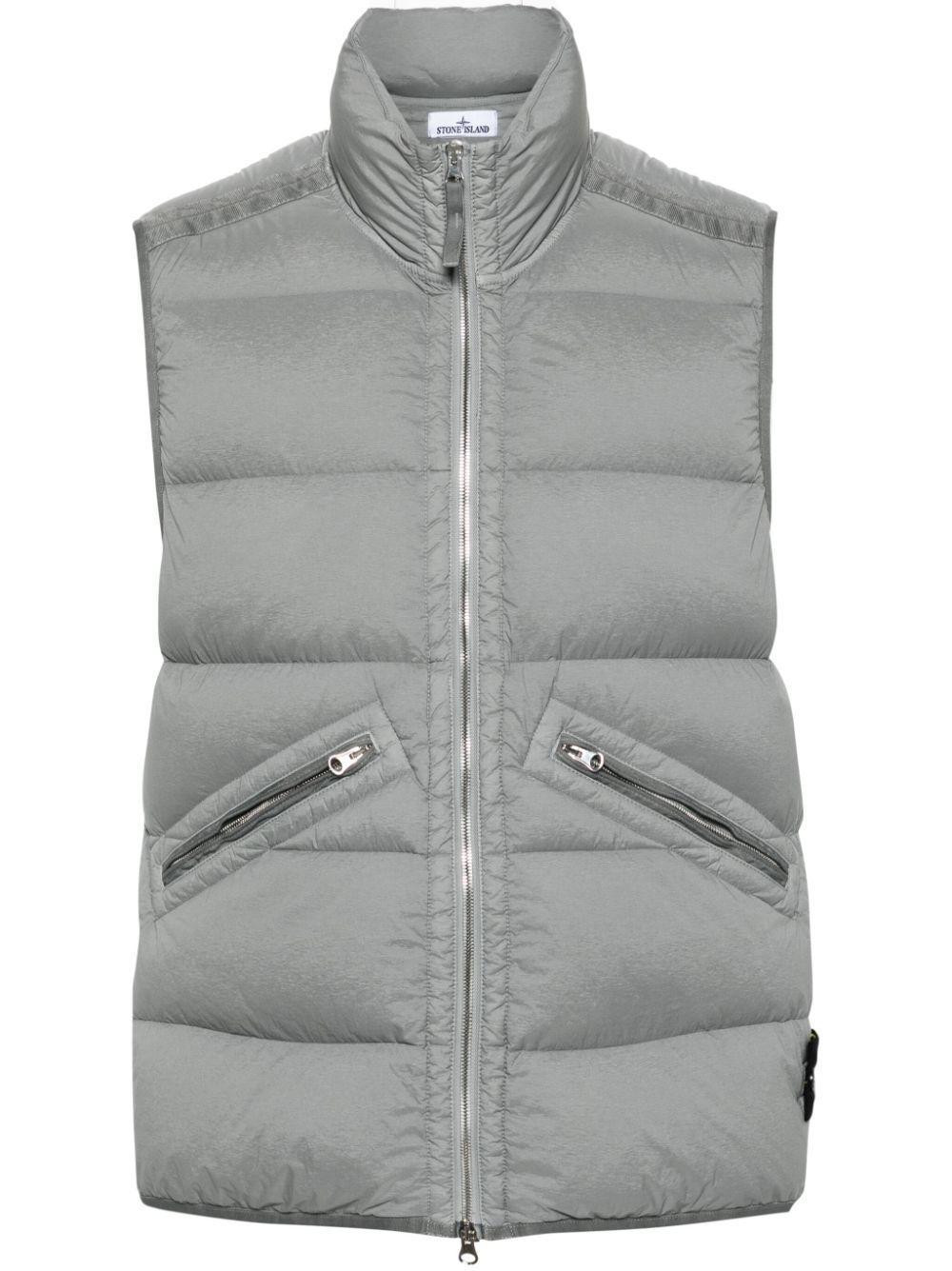 STONE ISLAND Compass-badge Gilet In Grey Product Image