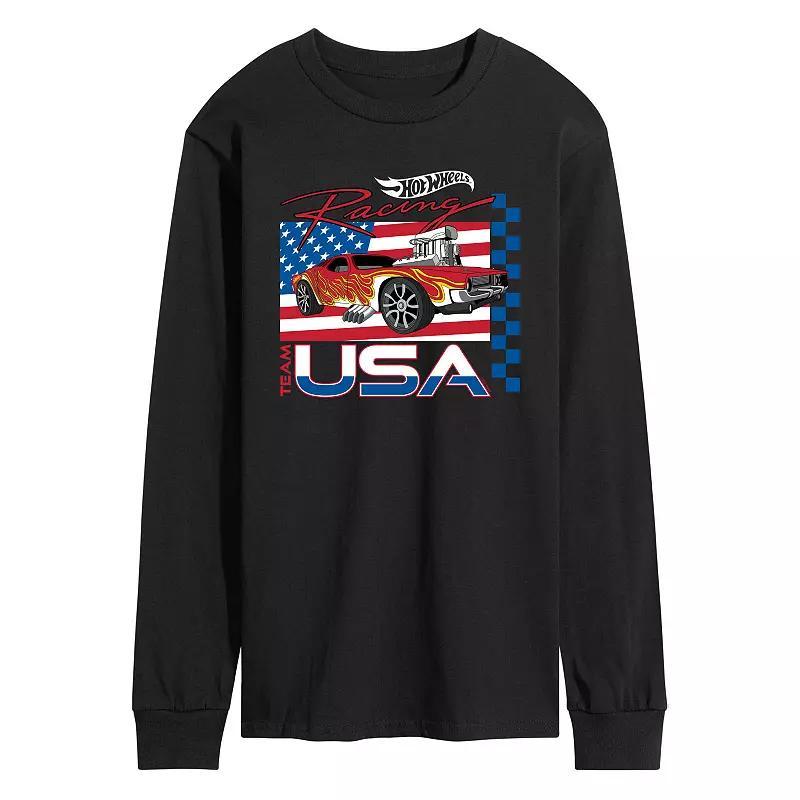 Mens Hot Wheels Americana Long Sleeve Graphic Tee Blue Product Image