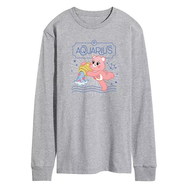 Mens Care Bears Aquarius Long Sleeve Graphic Tee Grey Gray Product Image