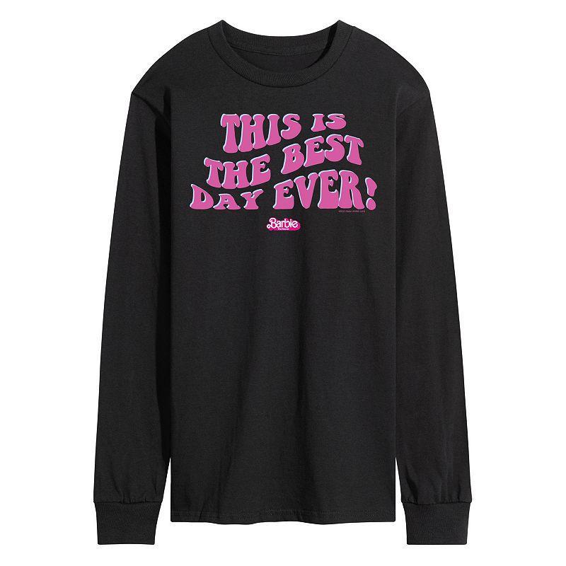 Mens Barbie Theatrical Best Day Ever Long Sleeve Graphic Tee Blue Product Image