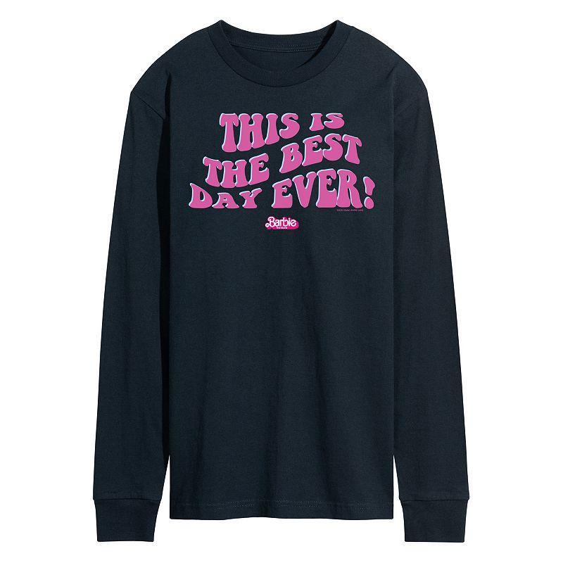 Mens Barbie Theatrical Best Day Ever Long Sleeve Graphic Tee Blue Product Image