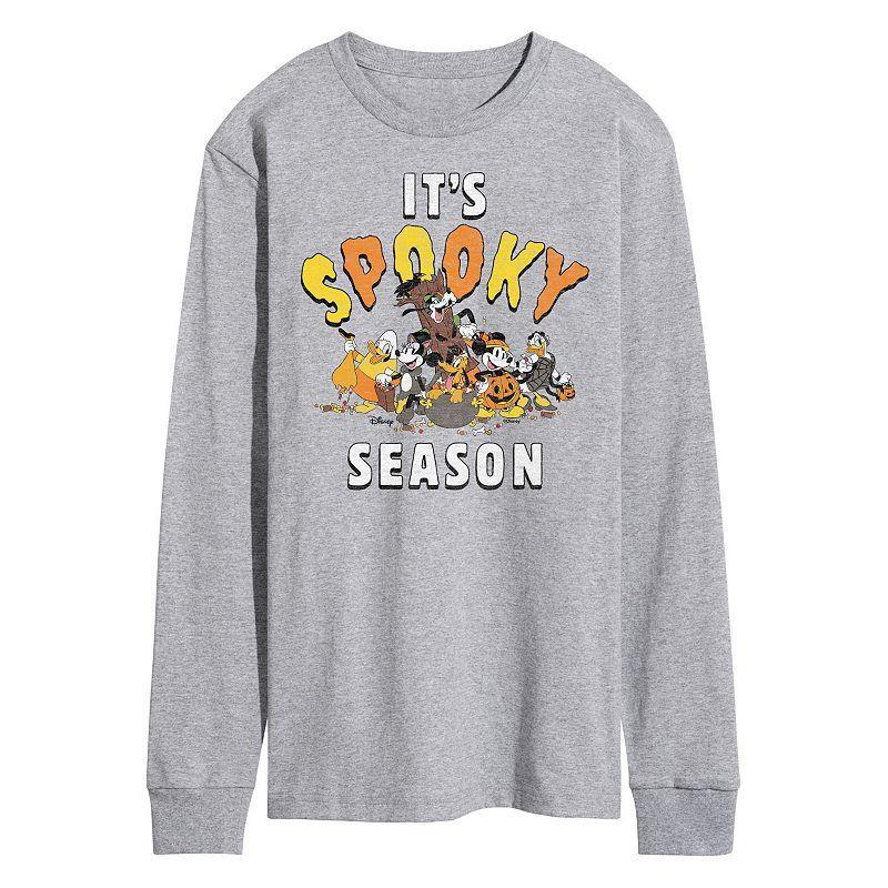 Disney Mens Its Spooky Season Long Sleeve Tee Med Grey Product Image