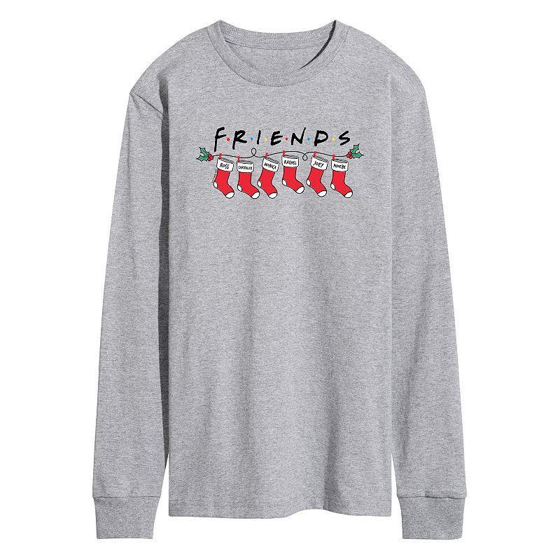 Mens Friends Stockings Long Sleeve Graphic Tee Grey Gray Product Image