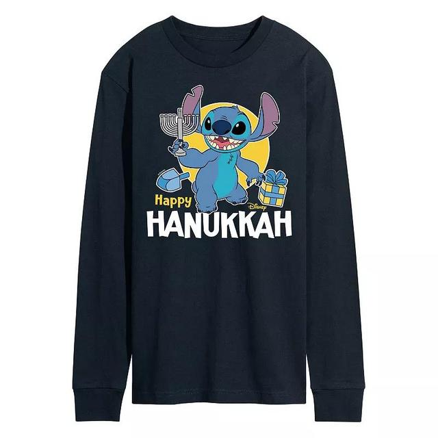 Disneys Lilo & Stitch Mens Happy Hanukkah Stitch Long Sleeve Graphic Tee Product Image