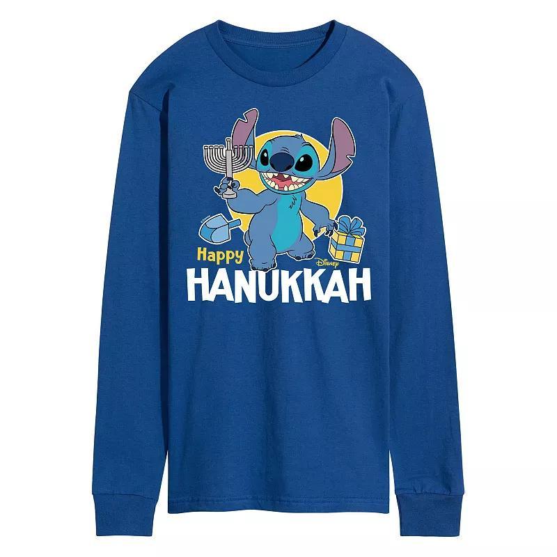 Disneys Lilo & Stitch Mens Happy Hanukkah Stitch Long Sleeve Graphic Tee Product Image