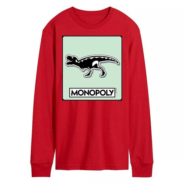 Mens Monopoly TRex Game Token Long Sleeve Graphic Tee Product Image