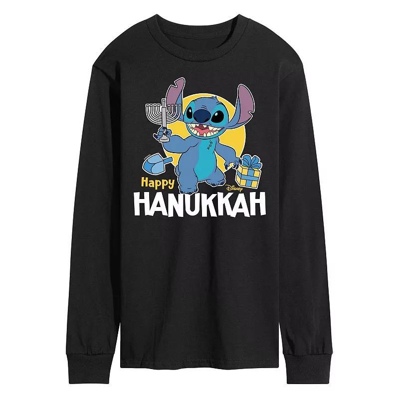 Disneys Lilo & Stitch Mens Happy Hanukkah Stitch Long Sleeve Graphic Tee Product Image