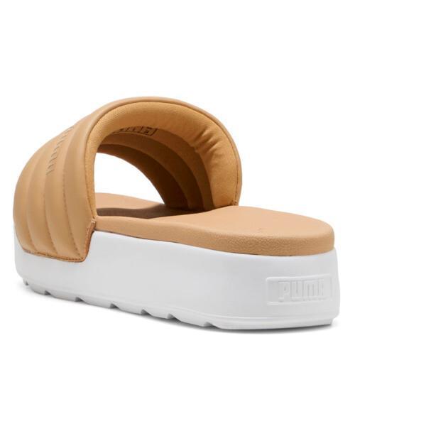 PUMA Karmen Puffy Women's Slides in Warm Beige/White Product Image