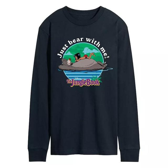 Disneys The Jungle Book Mens Just Bear With Me Long Sleeve Graphic Tee Blue Product Image