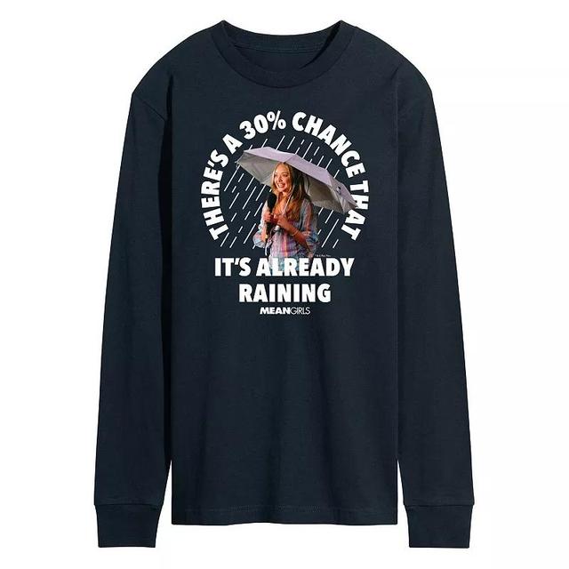 Mens Mean Girls Its Already Raining Long Sleeve Graphic Tee Blue Product Image