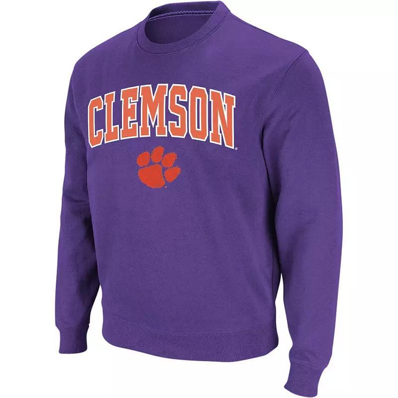 Mens Colosseum Clemson Tigers Arch & Logo Crew Neck Sweatshirt Product Image